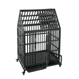 Heavy Duty Dog Cage pet Crate with Roof