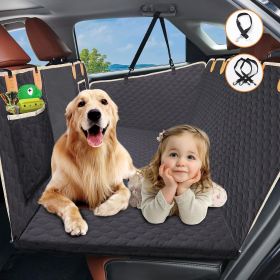 Back Seat Extender For Dogs Waterproof Dog Car Seat Cover Hard Bottom-Detachable,600D Heavy Duty Scratch Proof Nonslip Soft,Dog Hammock For Car,S (Option: BlackOrange)